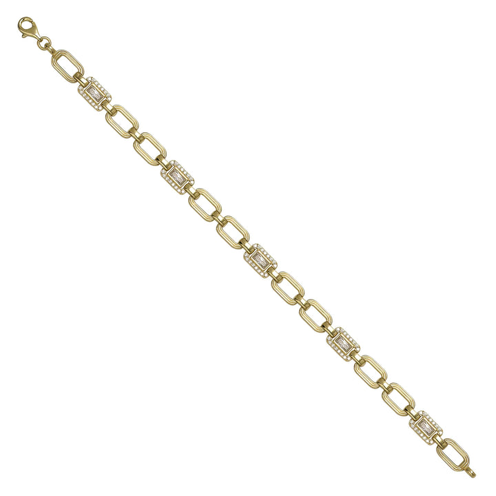 Solid gold fancy link bracelet, 11.44 g — shown at an angle across the frame.