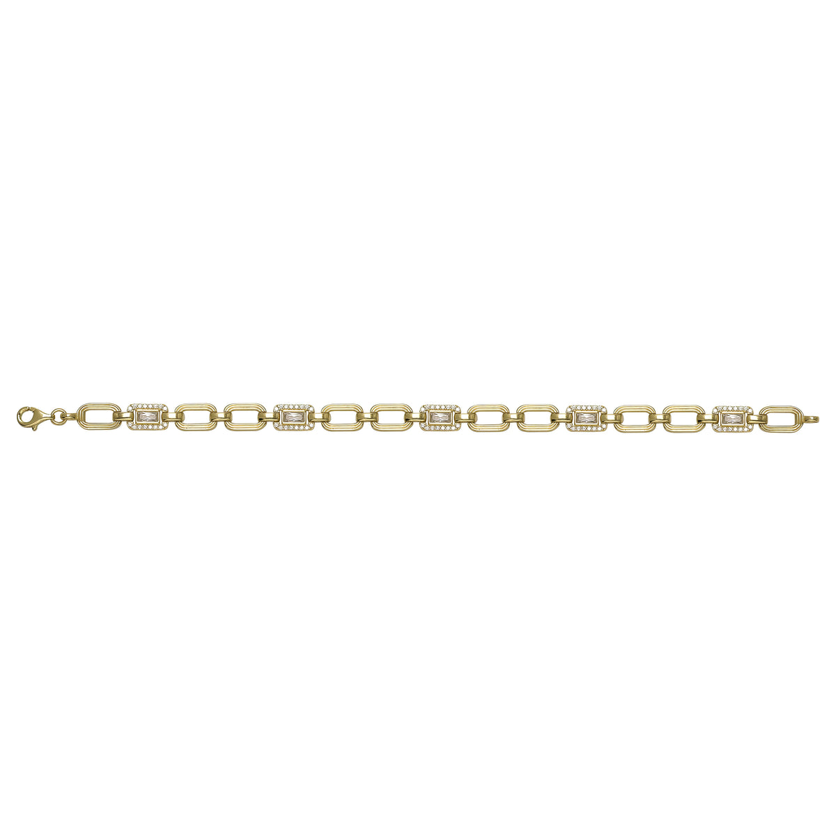 Solid gold fancy link bracelet, 11.44 g — shown square on a plain background.