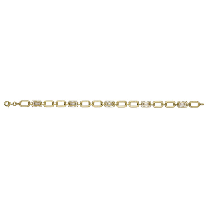 Solid gold fancy link bracelet, 11.44 g — shown square on a plain background.