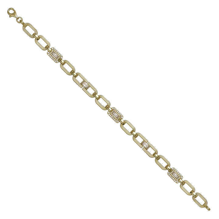 Solid gold fancy link bracelet, 11.24 g — shown at an angle across the frame.