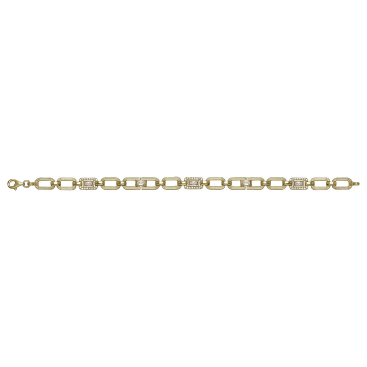 Solid gold fancy link bracelet, 11.24 g — shown square on a plain background.