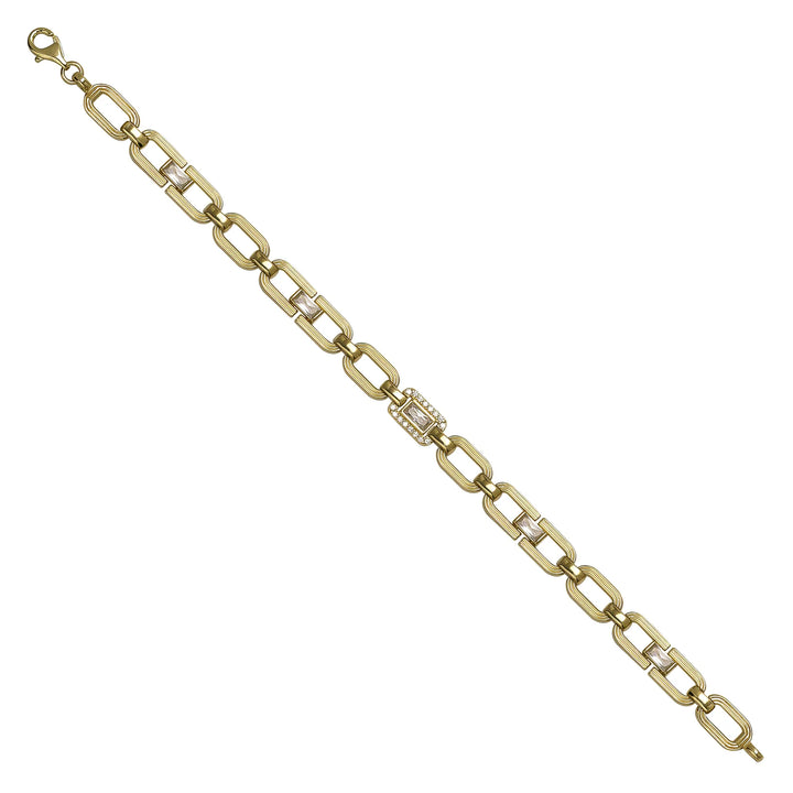 Solid gold fancy link bracelet, 11.76 g — shown at an angle across the frame.