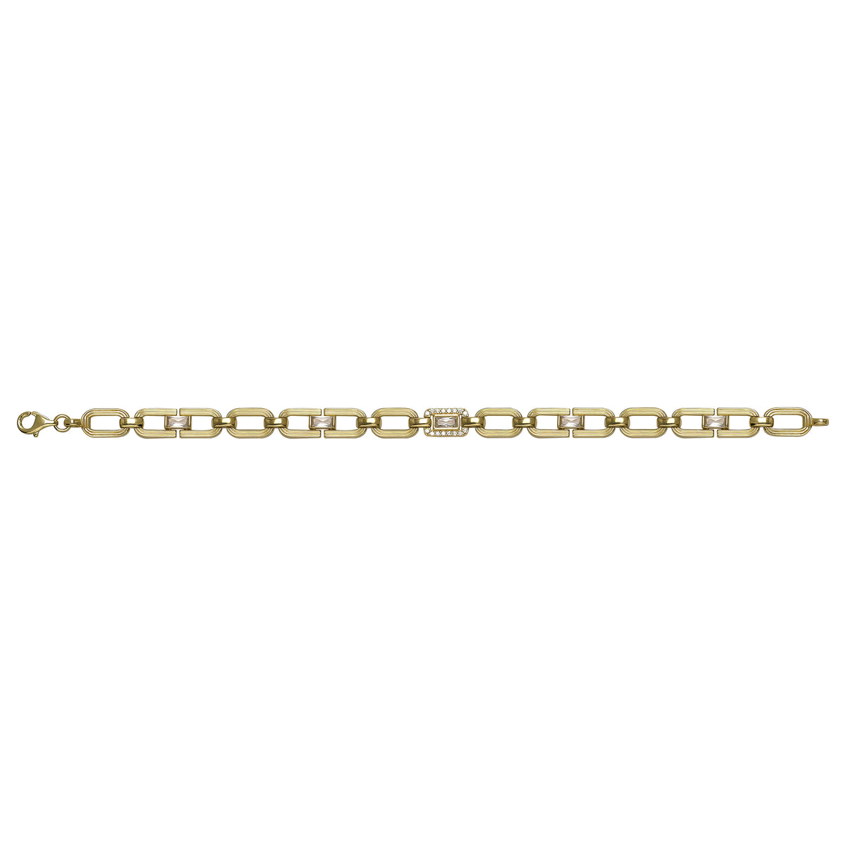 Solid gold fancy link bracelet, 11.76 g — shown square on a plain background.