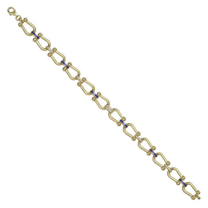 Solid gold fancy link bracelet, 10.00 g — shown at an angle across the frame.