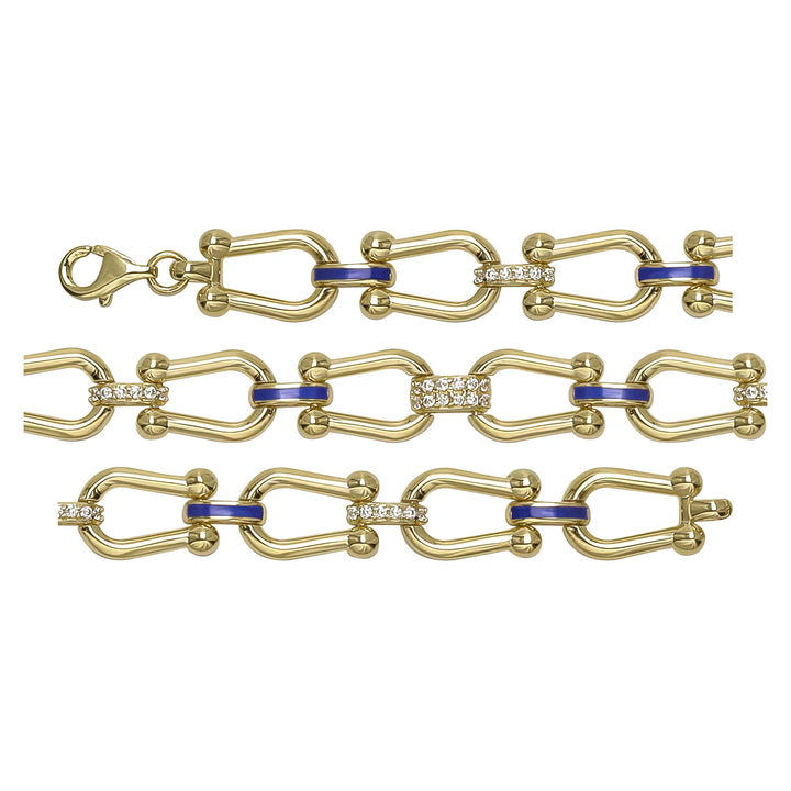 Solid gold fancy link bracelet, 10.00 g — shown in three rows across the frame.