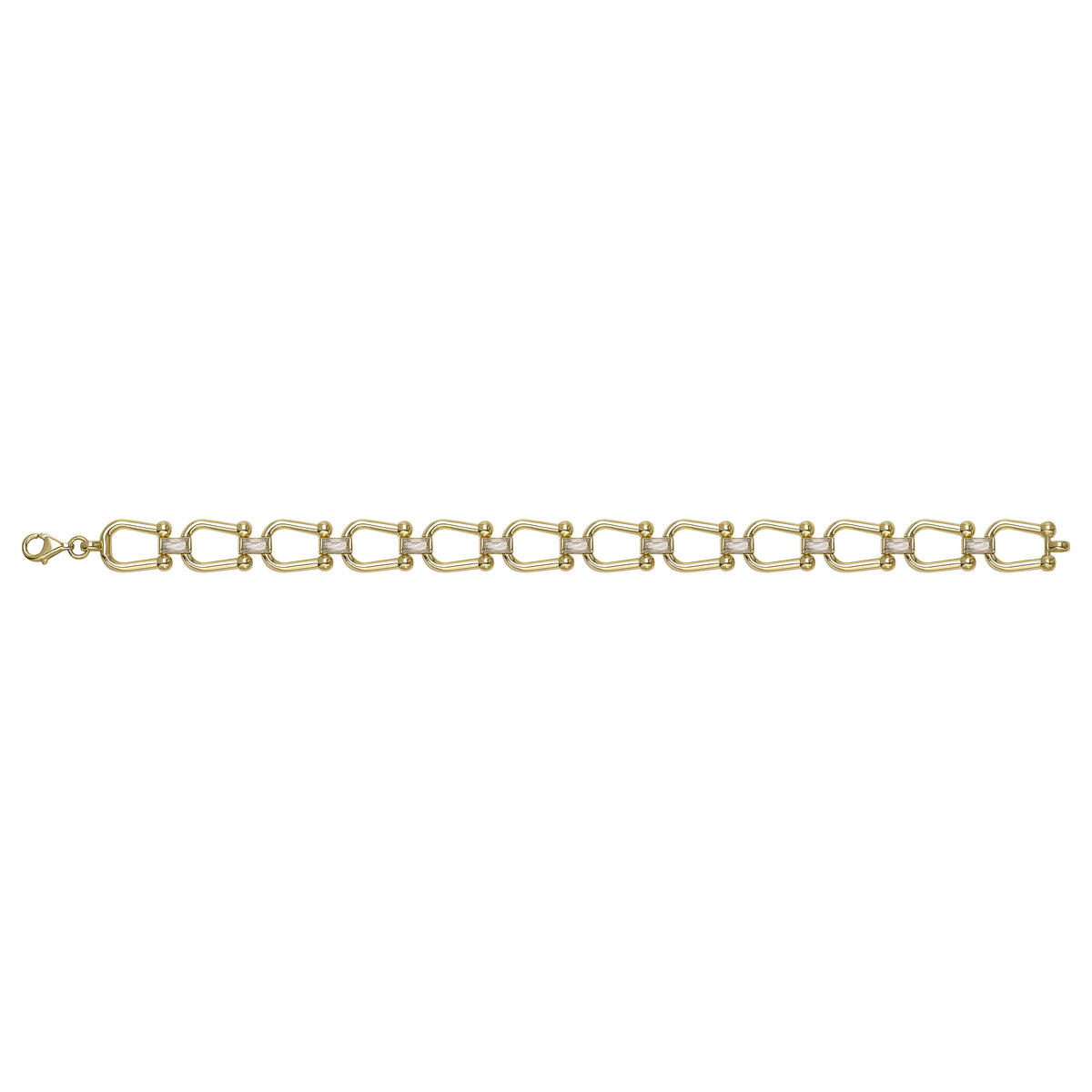 Solid gold fancy link bracelet, 11.71 g — shown square on a plain background.