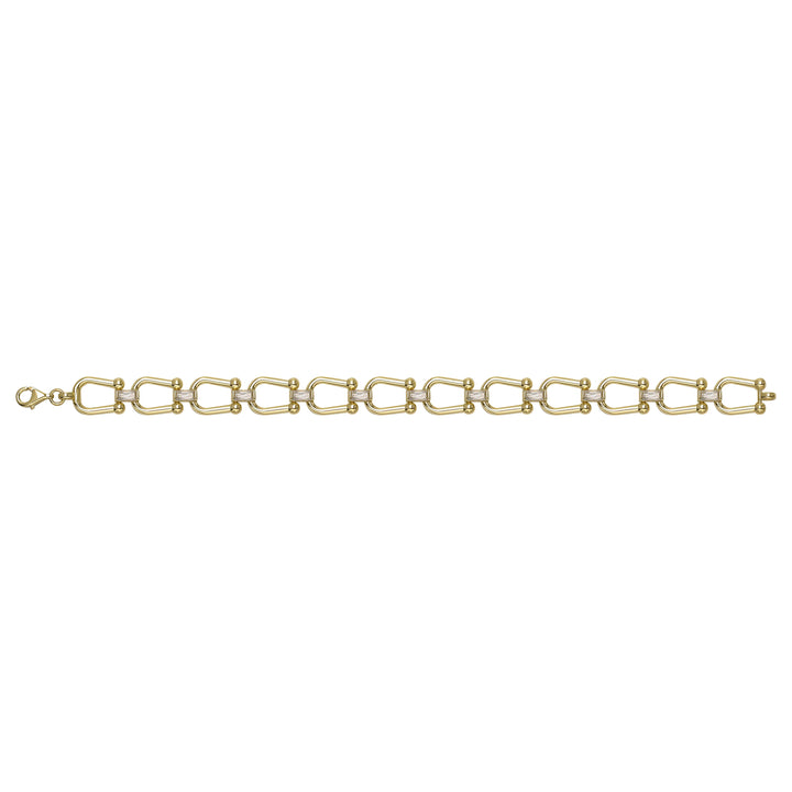 Solid gold fancy link bracelet, 11.71 g — shown square on a plain background.