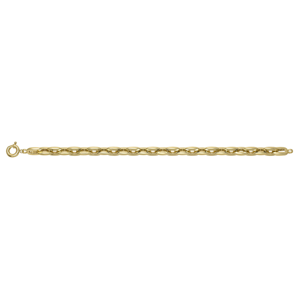 Solid gold fancy link bracelet, 14.63 g — shown square on a plain background.