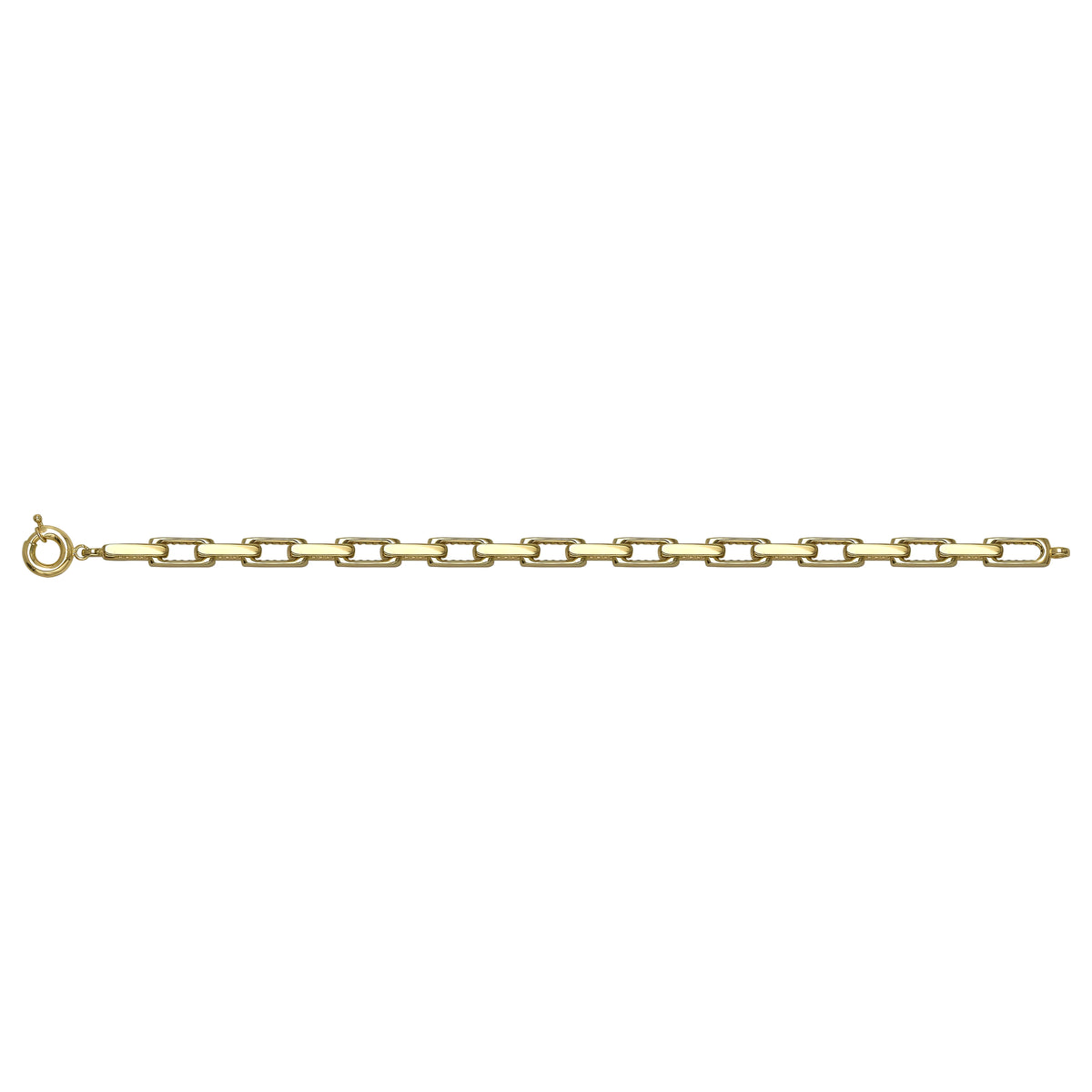 Solid gold fancy link bracelet, 9.67 g — shown square on a plain background.