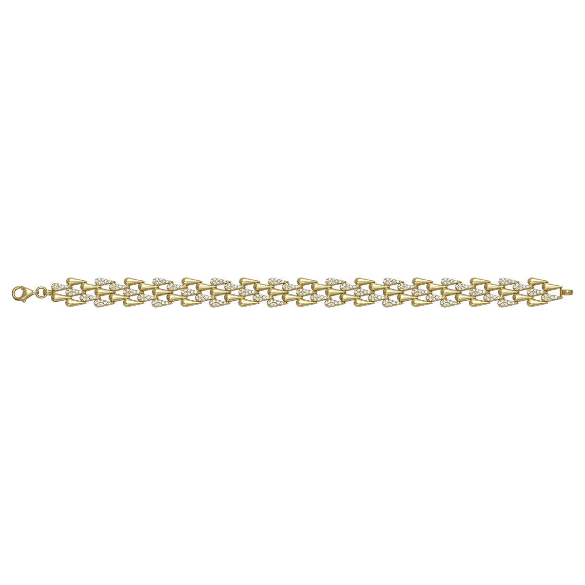 Solid gold herringbone bracelet, 16.00 g — shown square on a plain background.