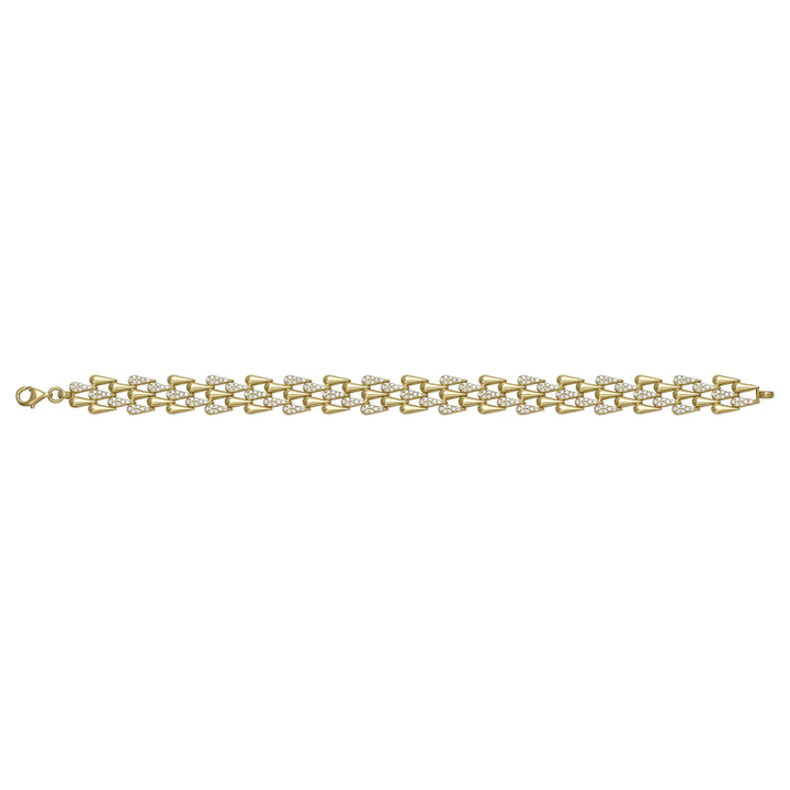 Solid gold herringbone bracelet, 16.00 g — shown square on a plain background.