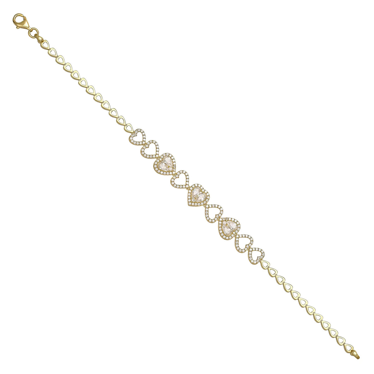 Solid gold fancy link bracelet, 5.10 g — shown at an angle across the frame.
