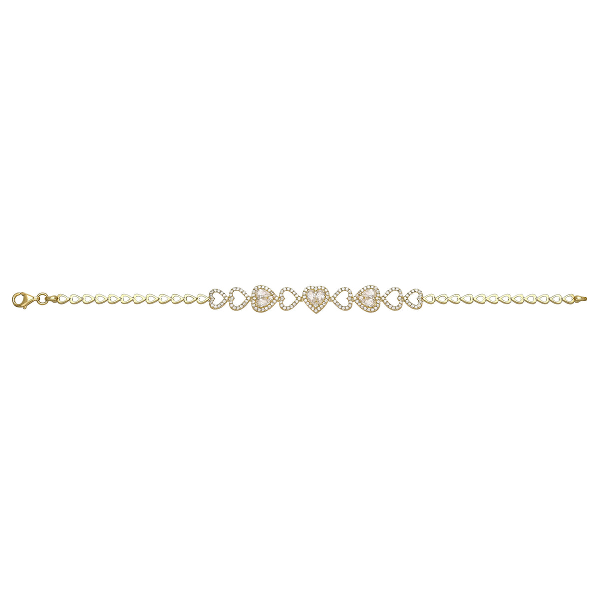 Solid gold fancy link bracelet, 5.10 g — shown square on a plain background.