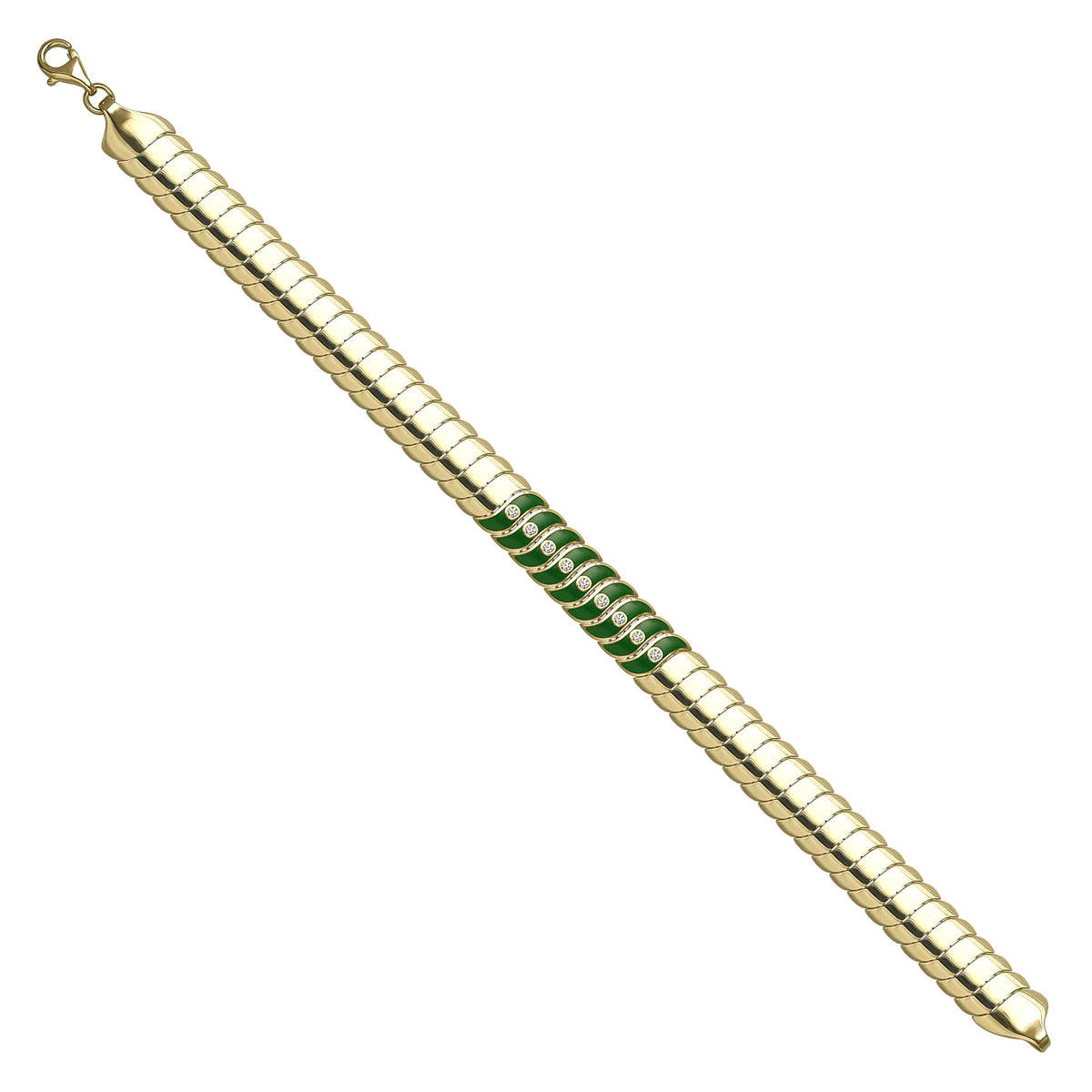 Solid gold braided bracelet, 11.67 g — shown at an angle across the frame.