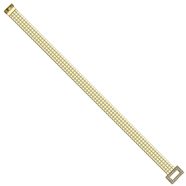 Solid gold brick link bracelet, 11.25 g — shown at an angle across the frame.