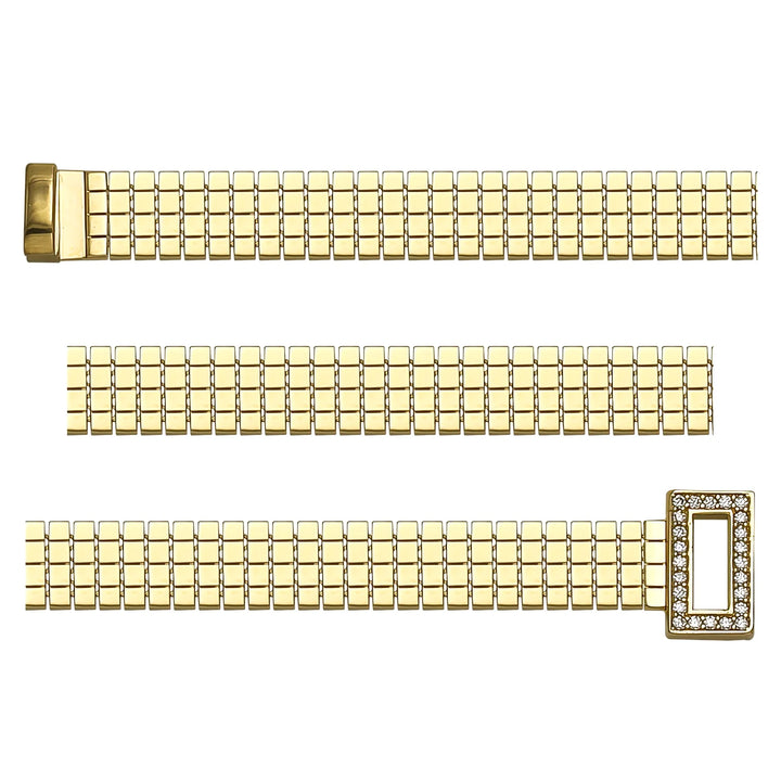 Solid gold brick link bracelet, 11.25 g — shown in three rows across the frame.