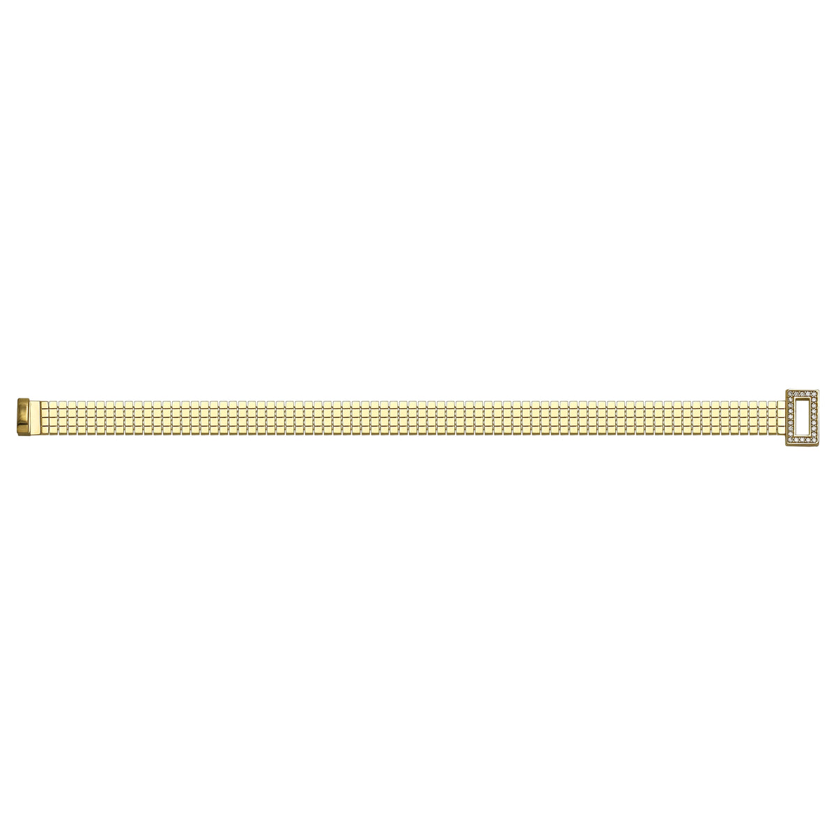 Solid gold brick link bracelet, 11.25 g — shown square on a plain background.