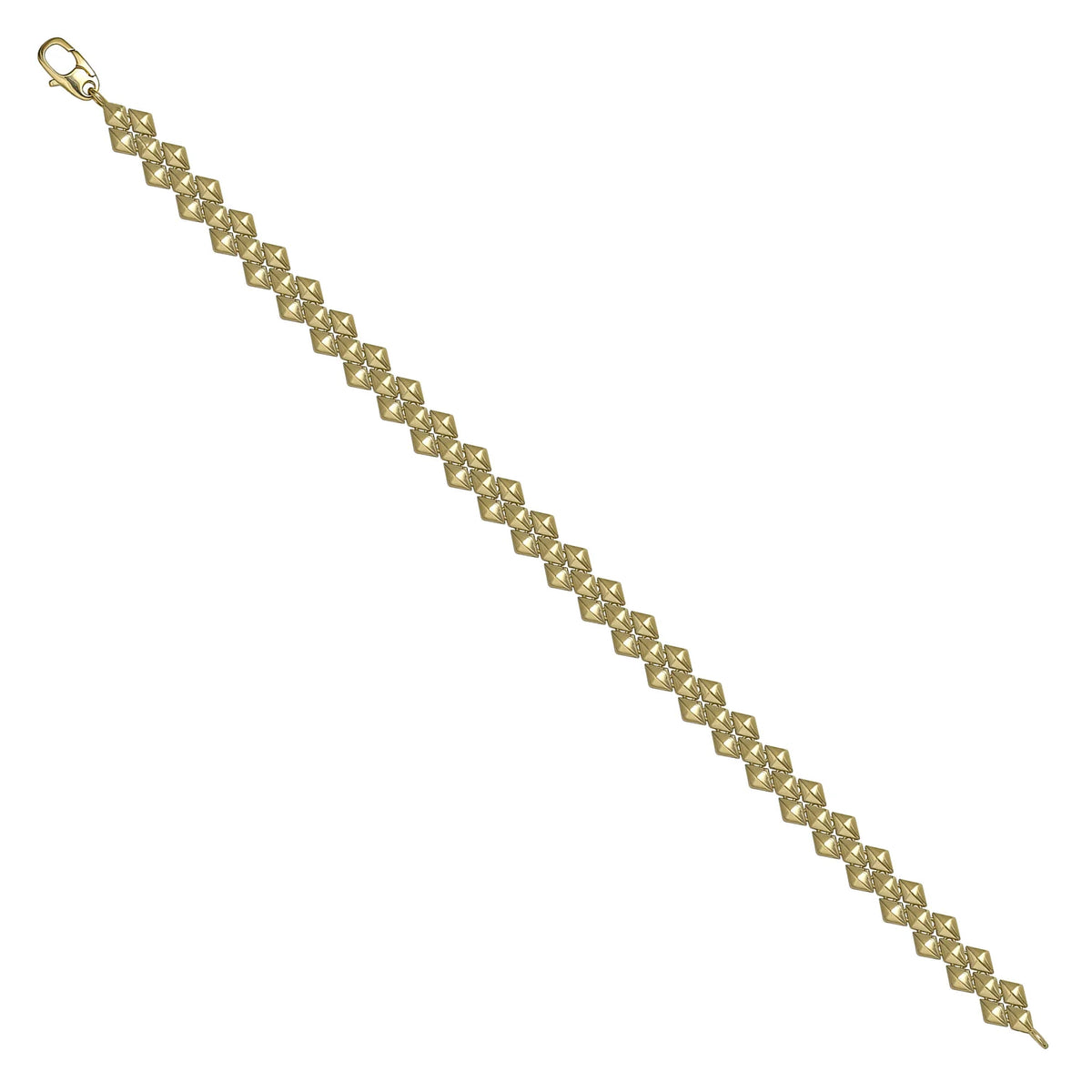 Solid gold fancy link bracelet, 8.17 g — shown at an angle across the frame.