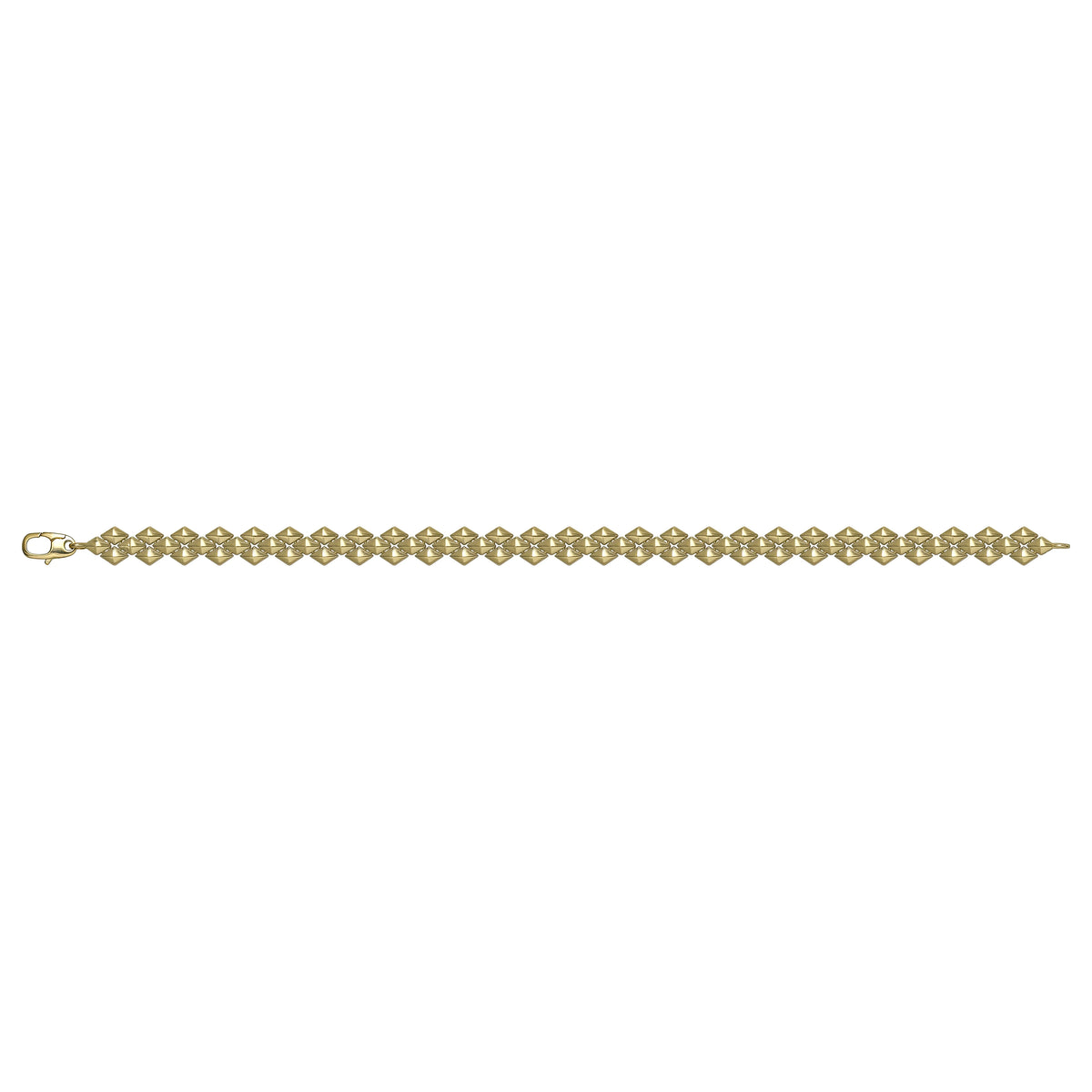 Solid gold fancy link bracelet, 8.17 g — shown square on a plain background.