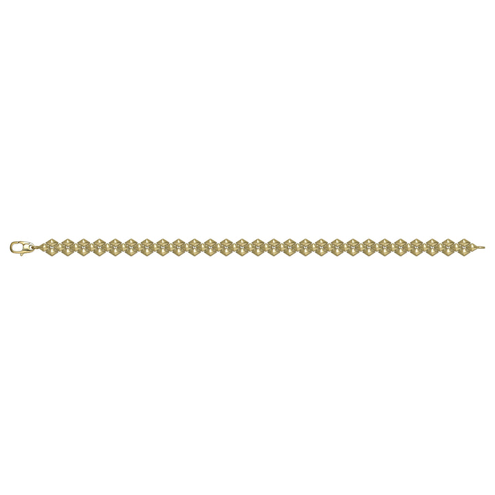 Solid gold fancy link bracelet, 8.17 g — shown square on a plain background.