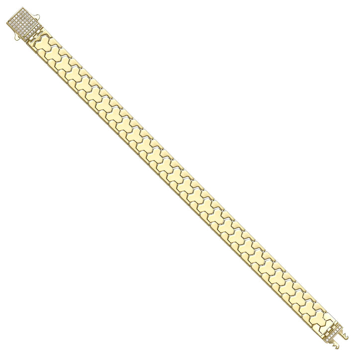 Solid gold braided bracelet, 15.28 g — shown at an angle across the frame.