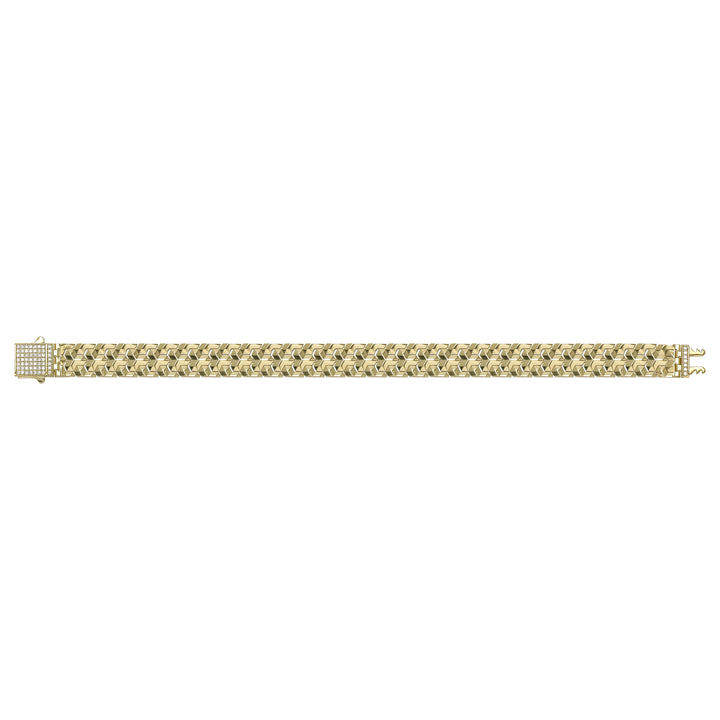 Solid gold herringbone bracelet, 17.40 g — shown square on a plain background.