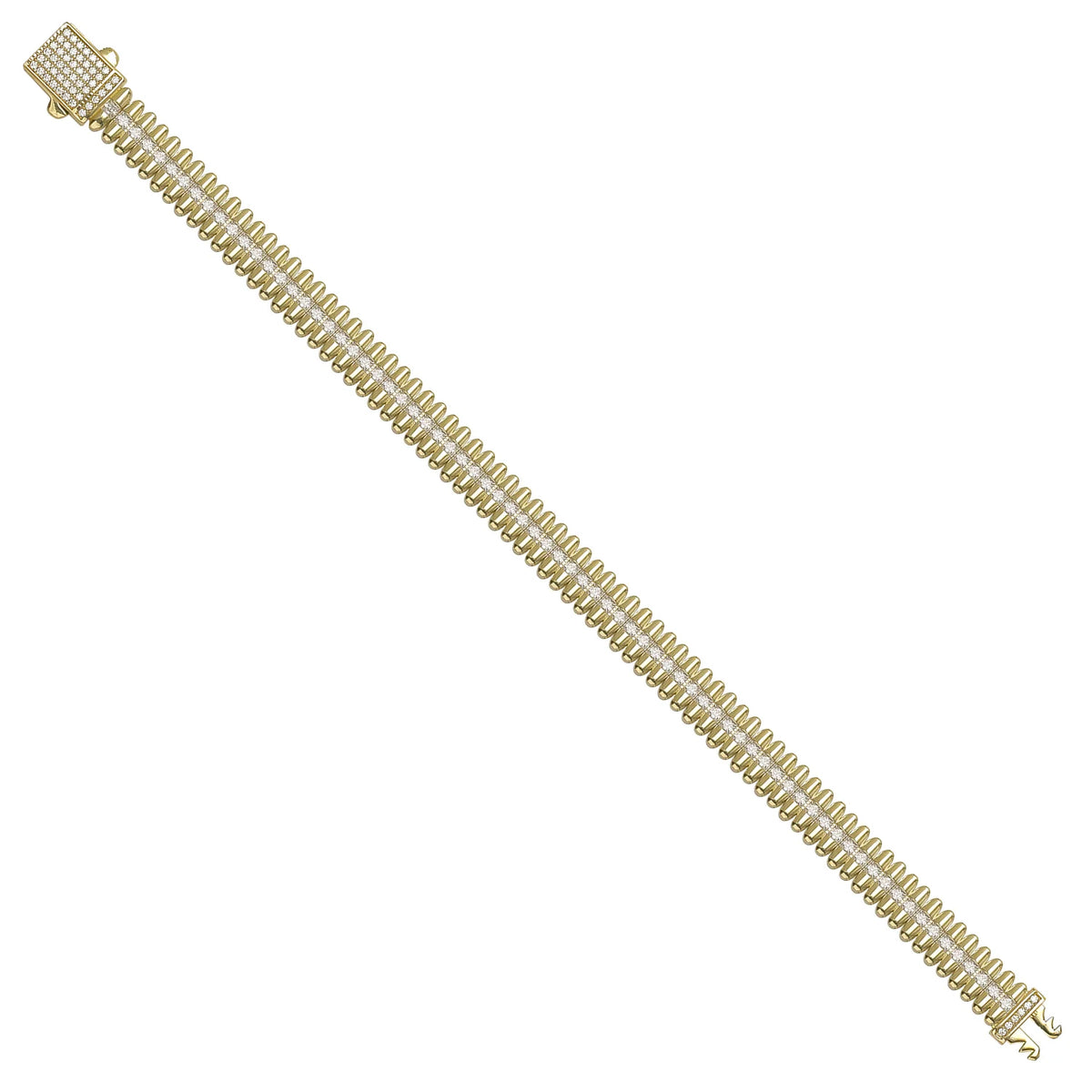 Solid gold bar link bracelet, 19.15 g — shown at an angle across the frame.