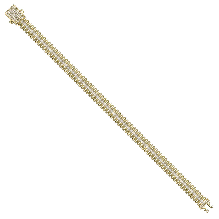 Solid gold bar link bracelet, 19.15 g — shown at an angle across the frame.
