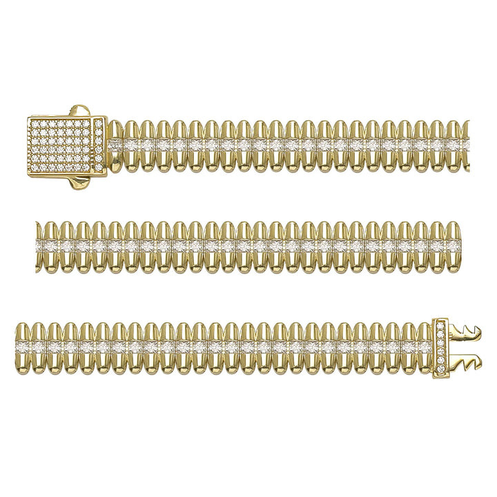 Solid gold bar link bracelet, 19.15 g — shown in three rows across the frame.