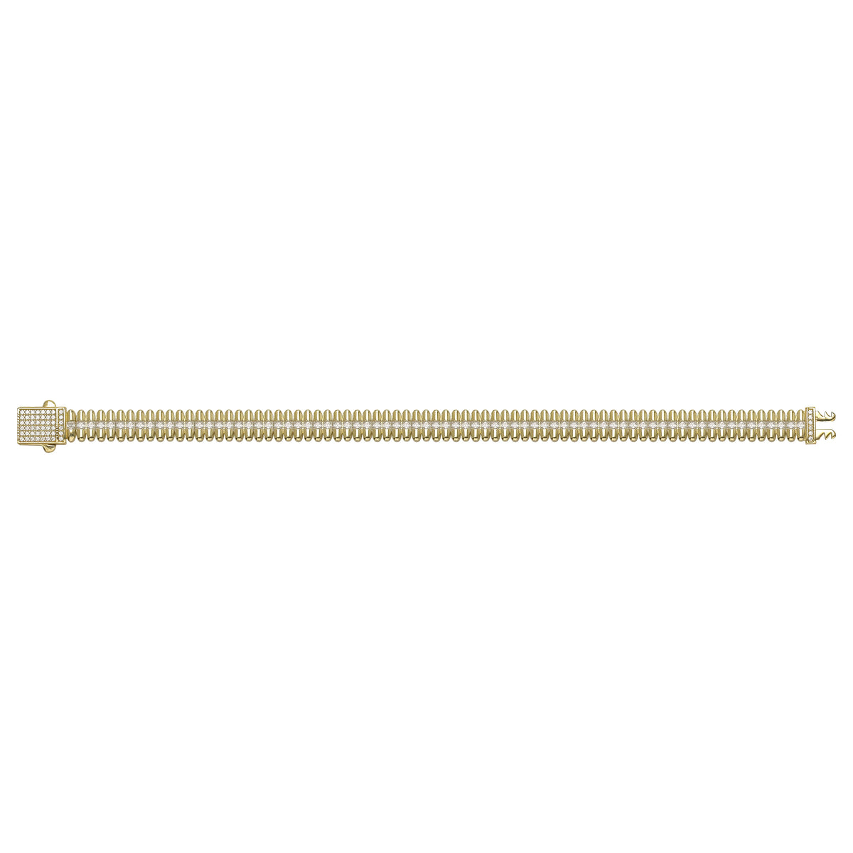 Solid gold bar link bracelet, 19.15 g — shown square on a plain background.