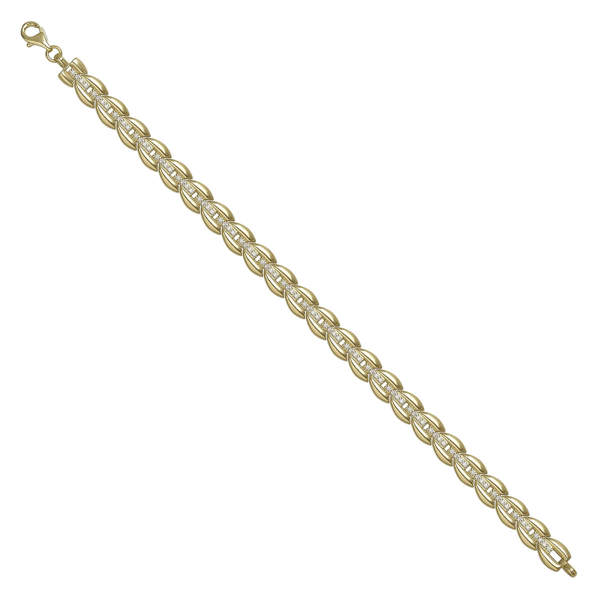 Solid gold fancy link bracelet, 10.33 g — shown at an angle across the frame.
