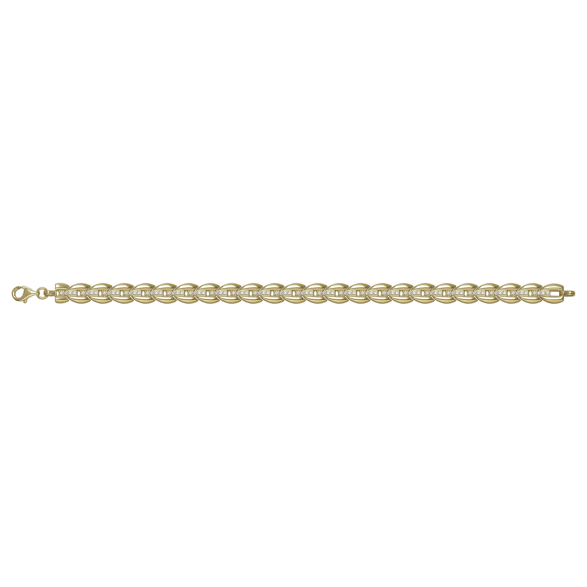 Solid gold fancy link bracelet, 10.33 g — shown square on a plain background.