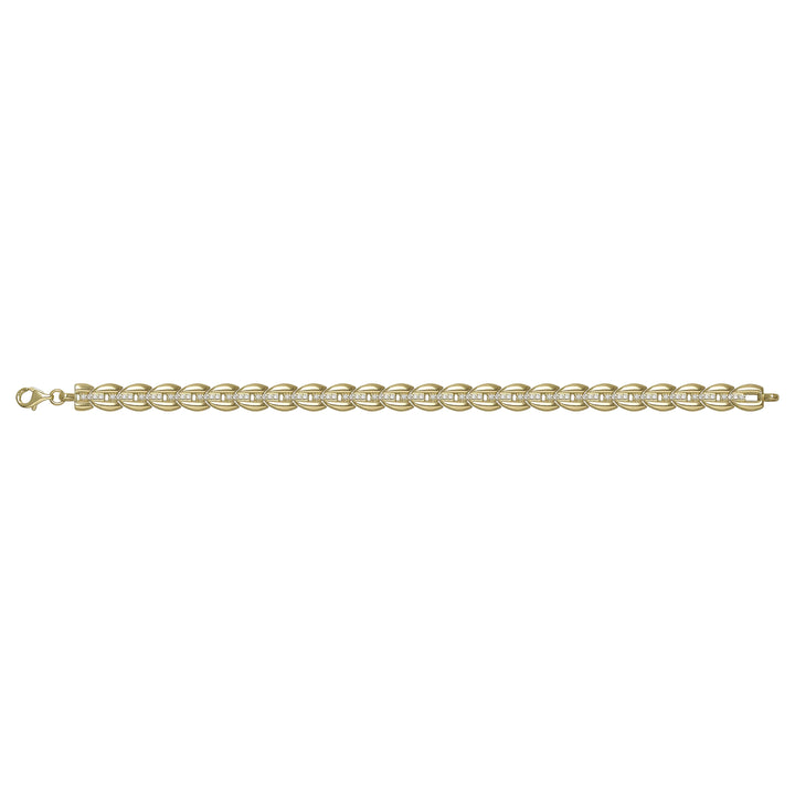 Solid gold fancy link bracelet, 10.33 g — shown square on a plain background.