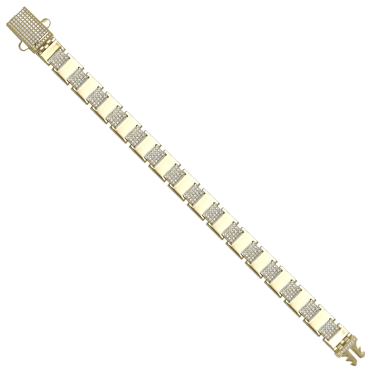 Solid gold bar link bracelet, 20.45 g — shown at an angle across the frame.