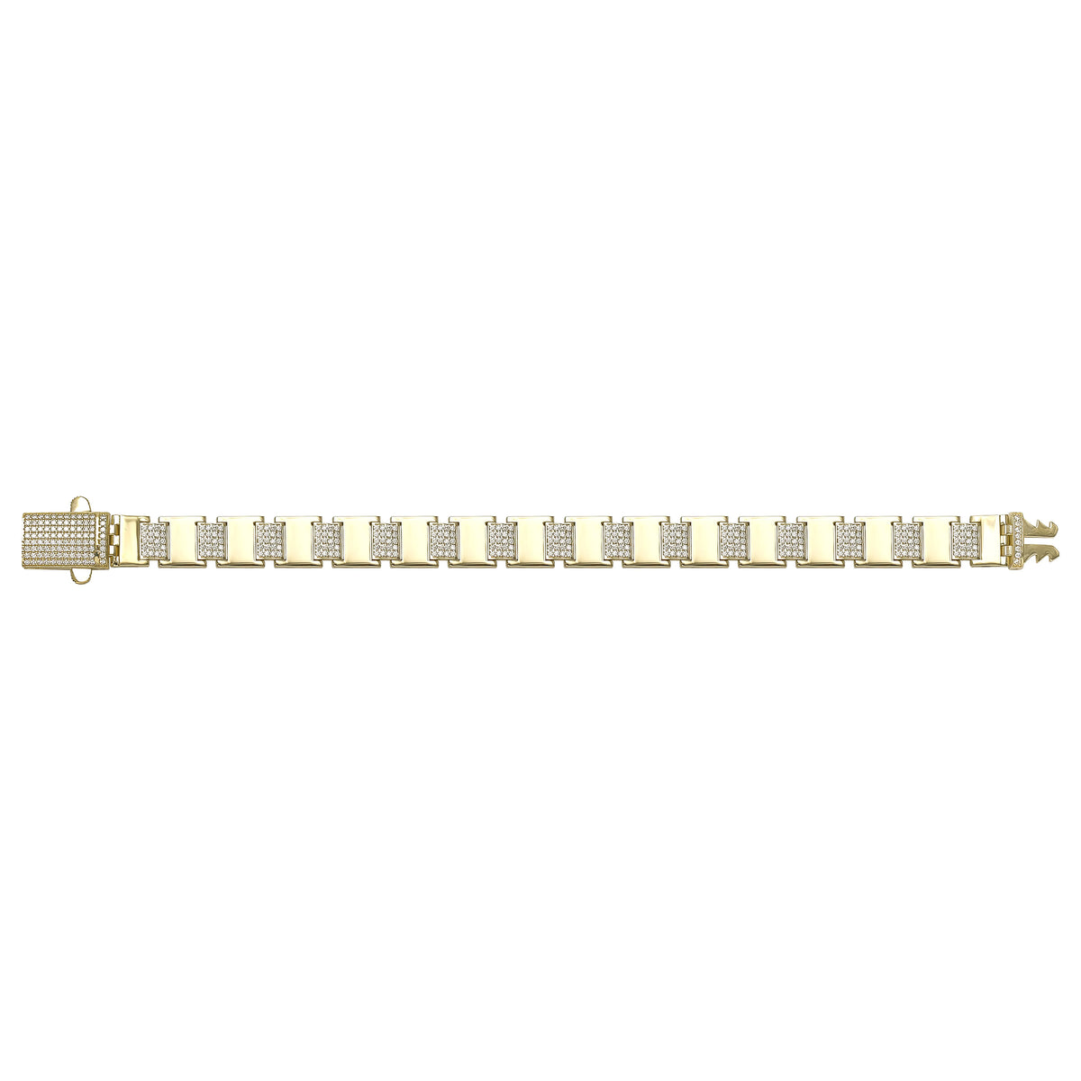 Solid gold bar link bracelet, 20.45 g — shown square on a plain background.