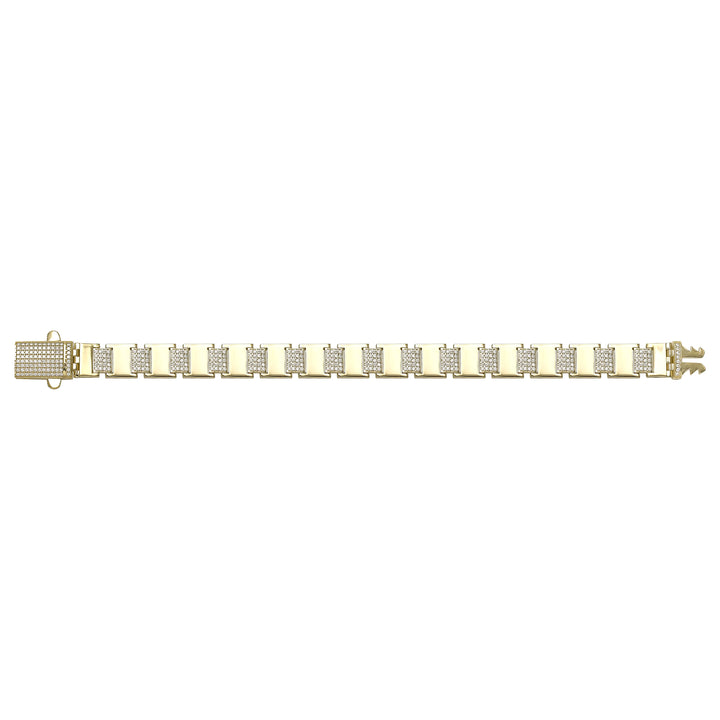 Solid gold bar link bracelet, 20.45 g — shown square on a plain background.