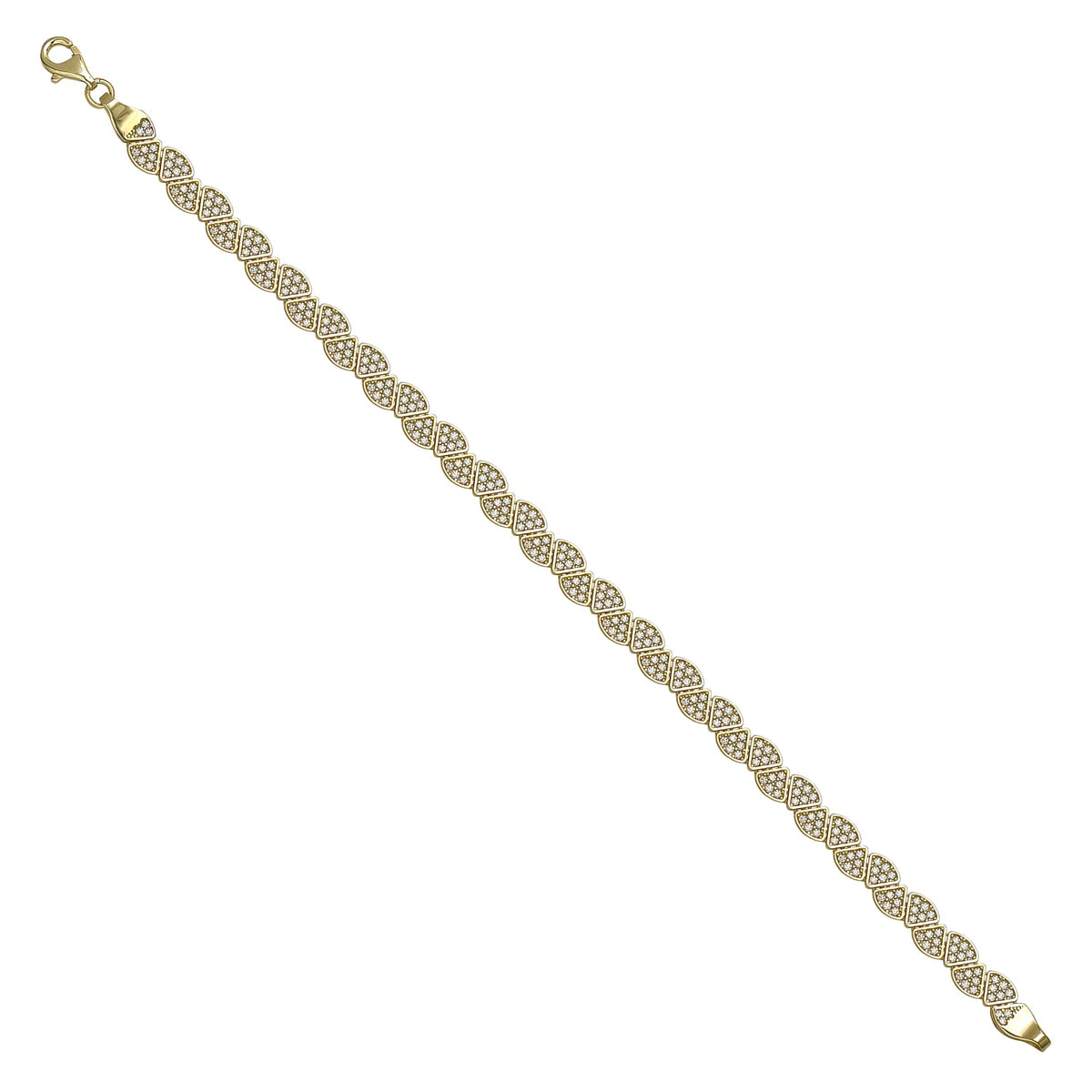 Solid gold fancy link bracelet, 12.33 g — shown at an angle across the frame.