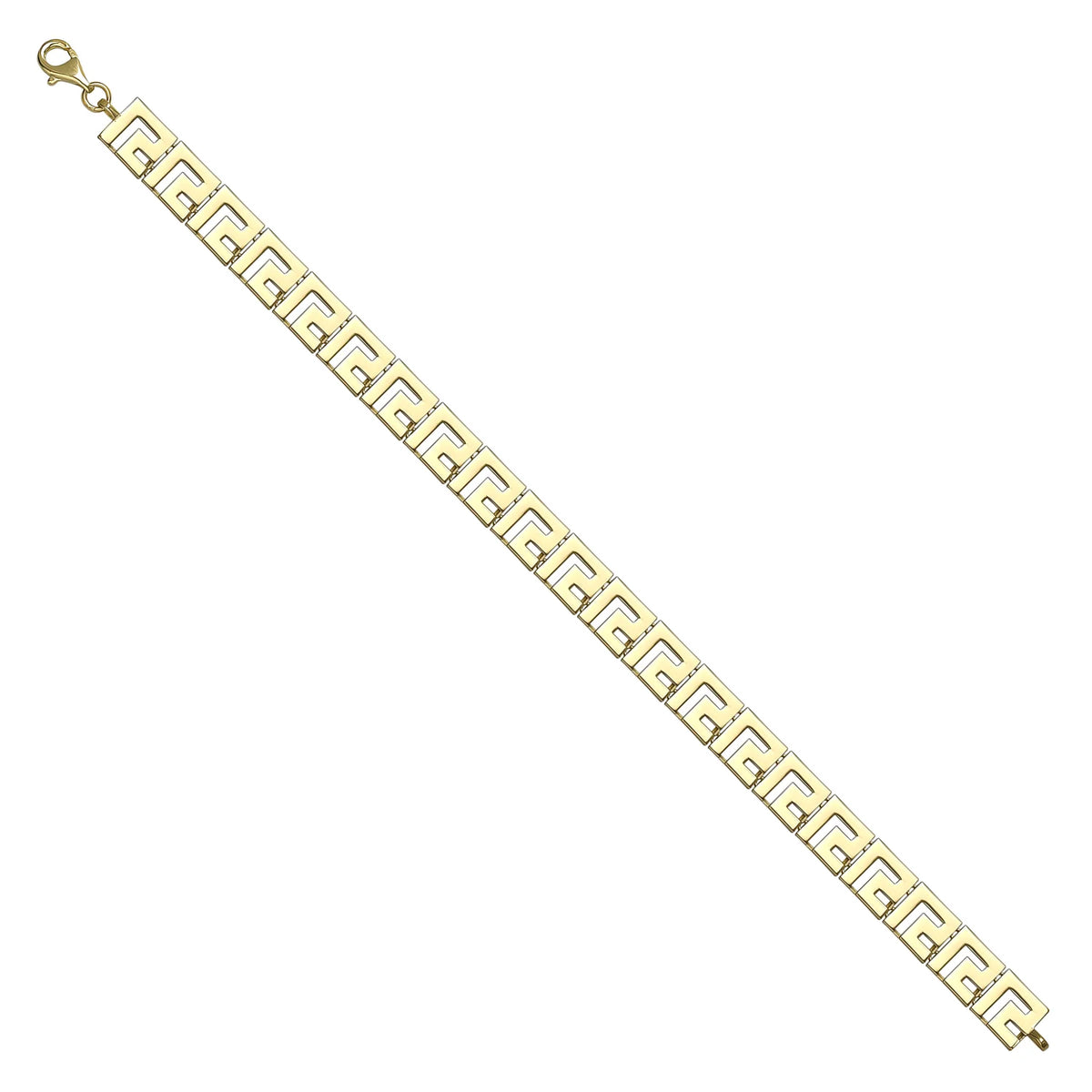 Solid gold fancy link bracelet, 7.65 g — shown at an angle across the frame.