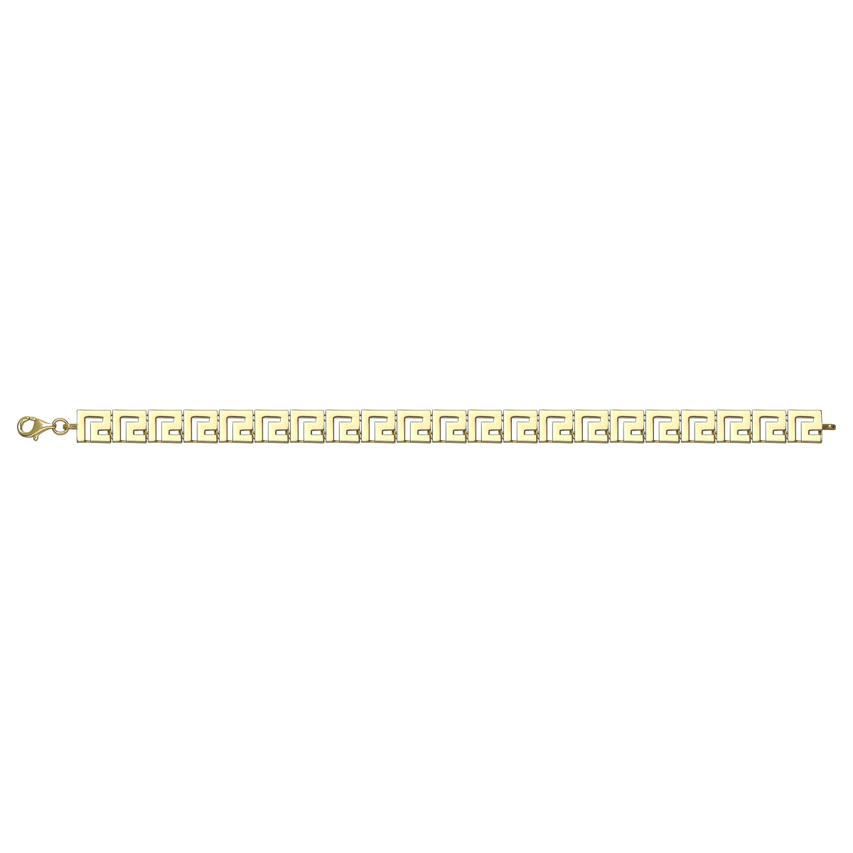 Solid gold fancy link bracelet, 7.65 g — shown square on a plain background.