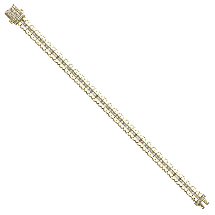 Solid gold bar link bracelet, 19.65 g — shown at an angle across the frame.