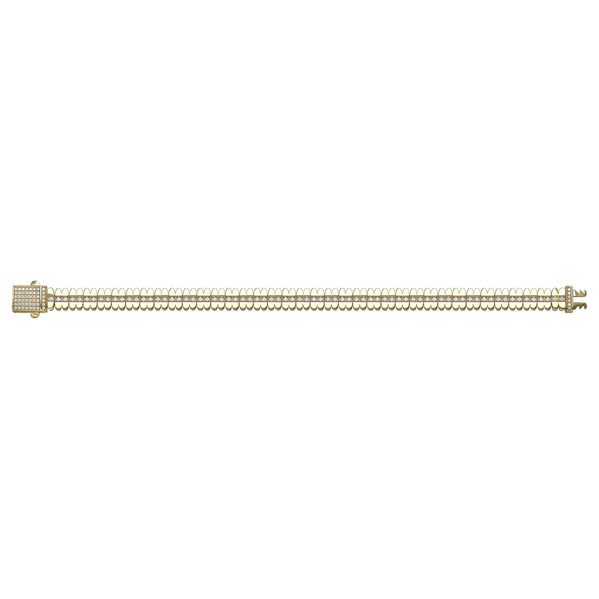 Solid gold bar link bracelet, 19.65 g — shown square on a plain background.