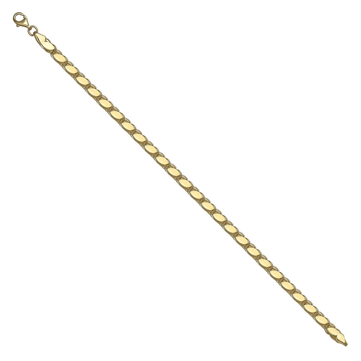 Solid gold braided bracelet, 6.35 g — shown at an angle across the frame.