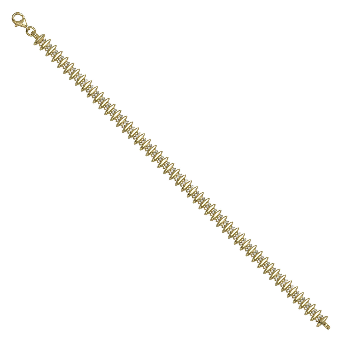 Solid gold fancy link bracelet, 9.76 g — shown at an angle across the frame.