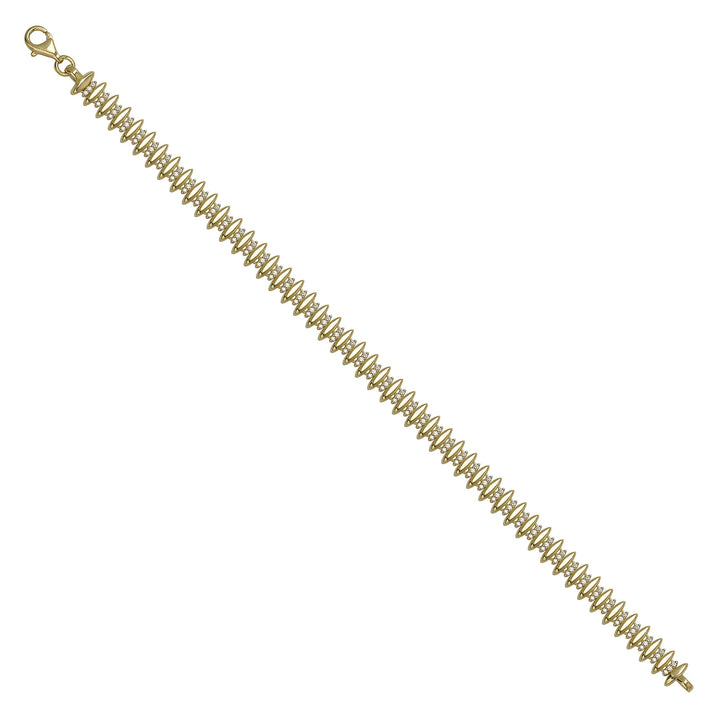 Solid gold fancy link bracelet, 9.76 g — shown at an angle across the frame.