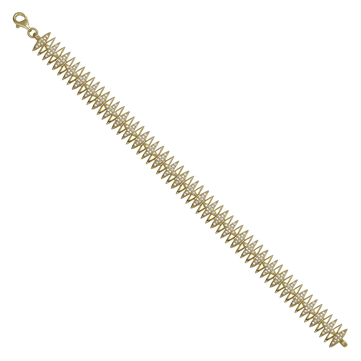 Solid gold fancy link bracelet, 14.18 g — shown at an angle across the frame.