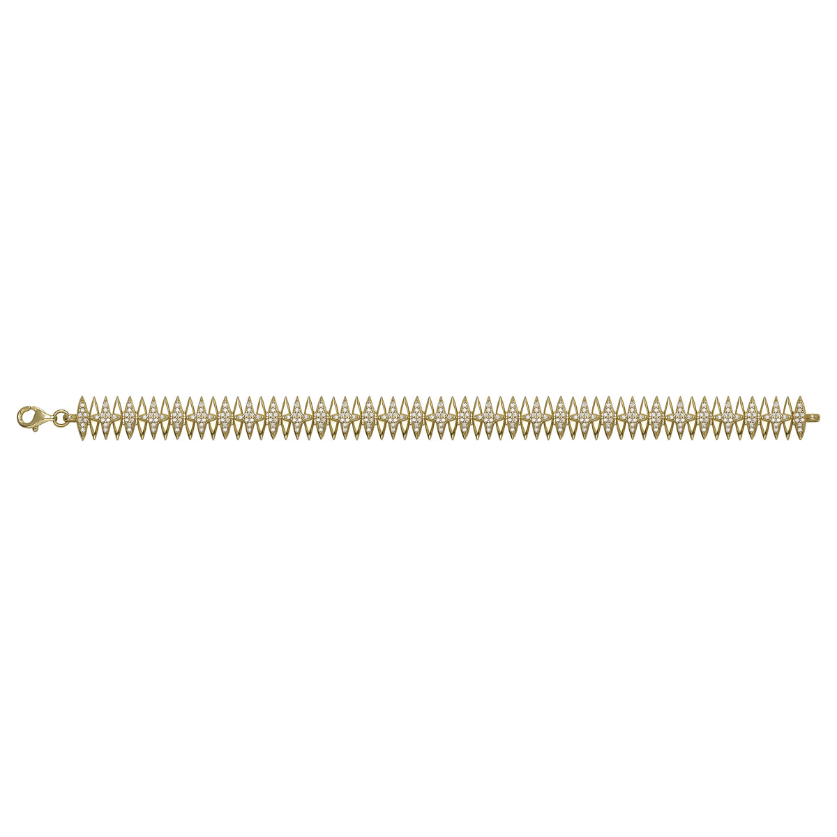 Solid gold fancy link bracelet, 14.18 g — shown square on a plain background.