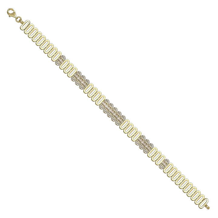 Solid gold fancy link bracelet, 12.42 g — shown at an angle across the frame.