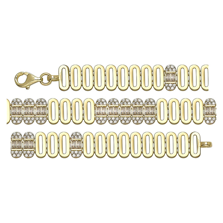 Solid gold fancy link bracelet, 12.42 g — shown in three rows across the frame.