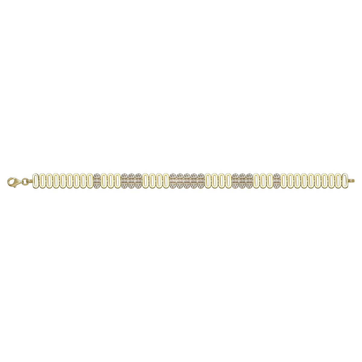 Solid gold fancy link bracelet, 12.42 g — shown square on a plain background.