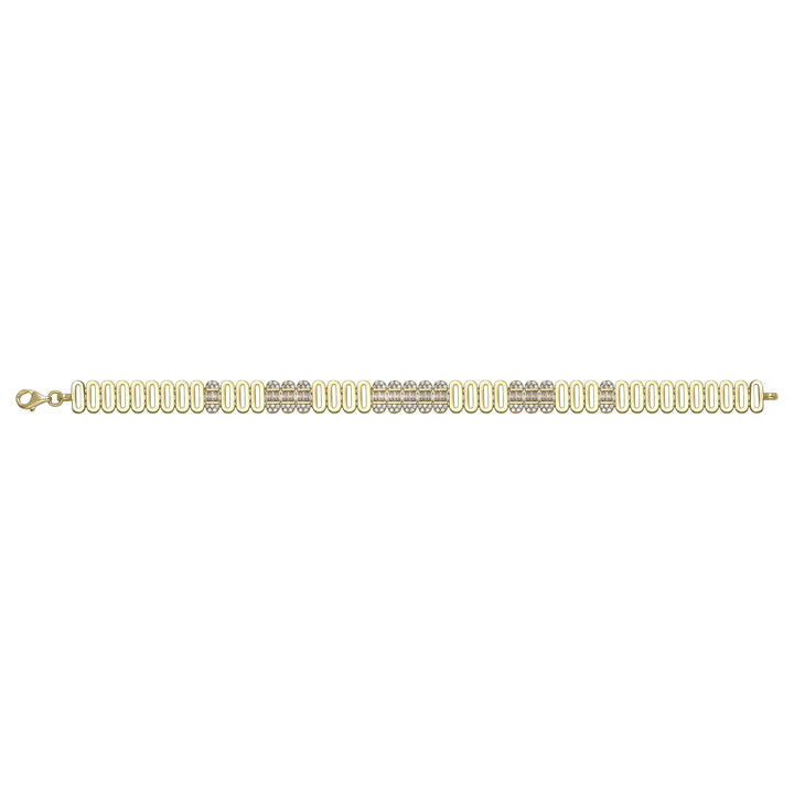 Solid gold fancy link bracelet, 12.42 g — shown square on a plain background.